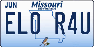 MO license plate EL0R4U