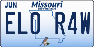 MO license plate EL0R4W