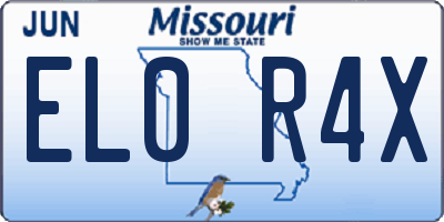 MO license plate EL0R4X