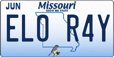 MO license plate EL0R4Y