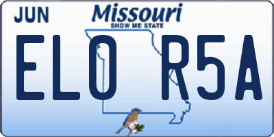 MO license plate EL0R5A