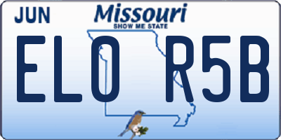 MO license plate EL0R5B
