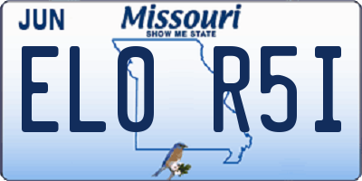 MO license plate EL0R5I