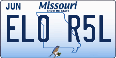MO license plate EL0R5L