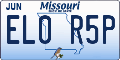 MO license plate EL0R5P