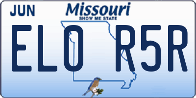 MO license plate EL0R5R