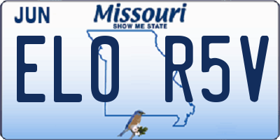 MO license plate EL0R5V