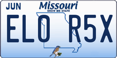 MO license plate EL0R5X