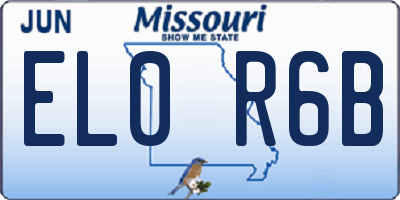 MO license plate EL0R6B