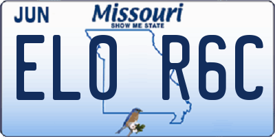 MO license plate EL0R6C