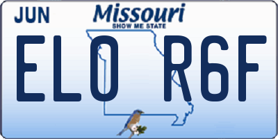 MO license plate EL0R6F