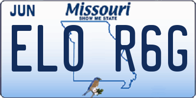 MO license plate EL0R6G