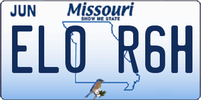MO license plate EL0R6H