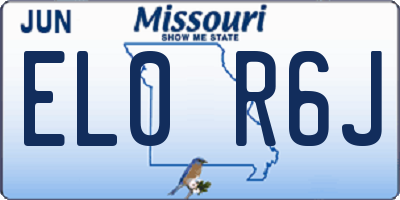 MO license plate EL0R6J