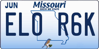 MO license plate EL0R6K