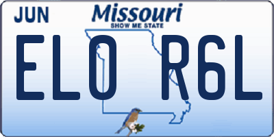 MO license plate EL0R6L