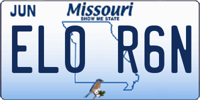 MO license plate EL0R6N
