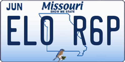 MO license plate EL0R6P