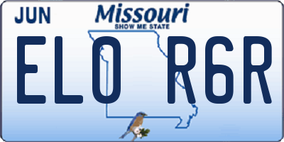 MO license plate EL0R6R