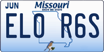 MO license plate EL0R6S