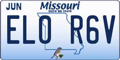 MO license plate EL0R6V