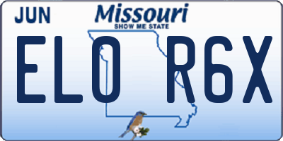 MO license plate EL0R6X