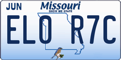 MO license plate EL0R7C
