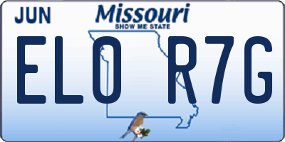 MO license plate EL0R7G
