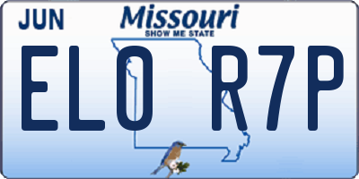 MO license plate EL0R7P