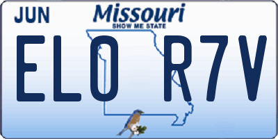 MO license plate EL0R7V