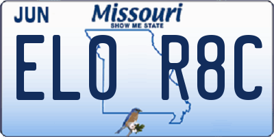 MO license plate EL0R8C