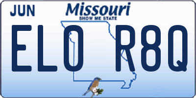 MO license plate EL0R8Q