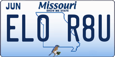 MO license plate EL0R8U