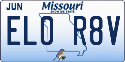 MO license plate EL0R8V