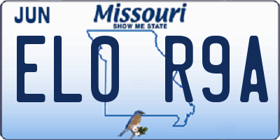 MO license plate EL0R9A
