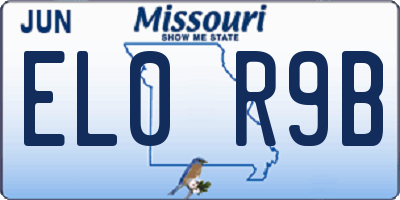 MO license plate EL0R9B