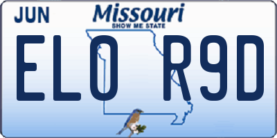 MO license plate EL0R9D