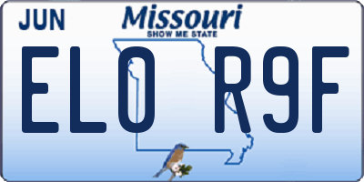 MO license plate EL0R9F