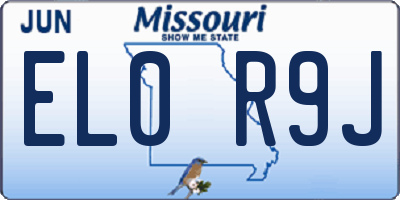 MO license plate EL0R9J