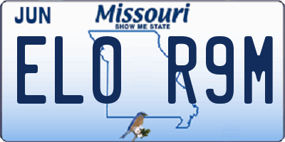 MO license plate EL0R9M