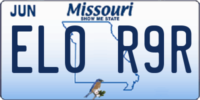MO license plate EL0R9R