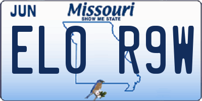 MO license plate EL0R9W