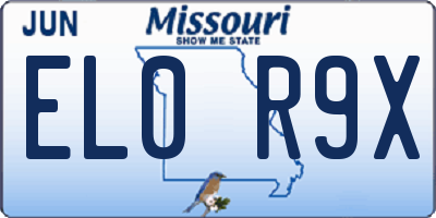 MO license plate EL0R9X
