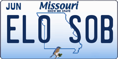 MO license plate EL0S0B