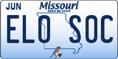 MO license plate EL0S0C