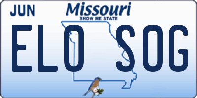 MO license plate EL0S0G