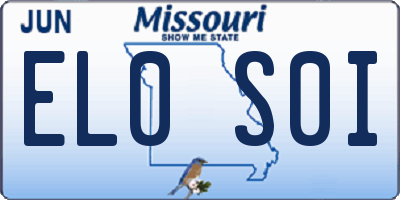 MO license plate EL0S0I
