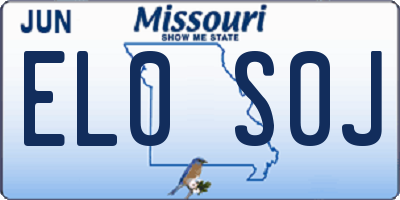 MO license plate EL0S0J