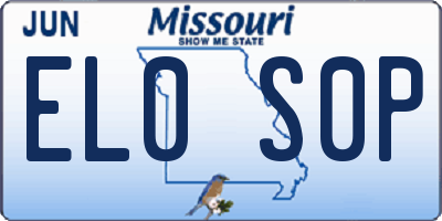 MO license plate EL0S0P