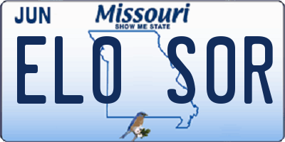 MO license plate EL0S0R